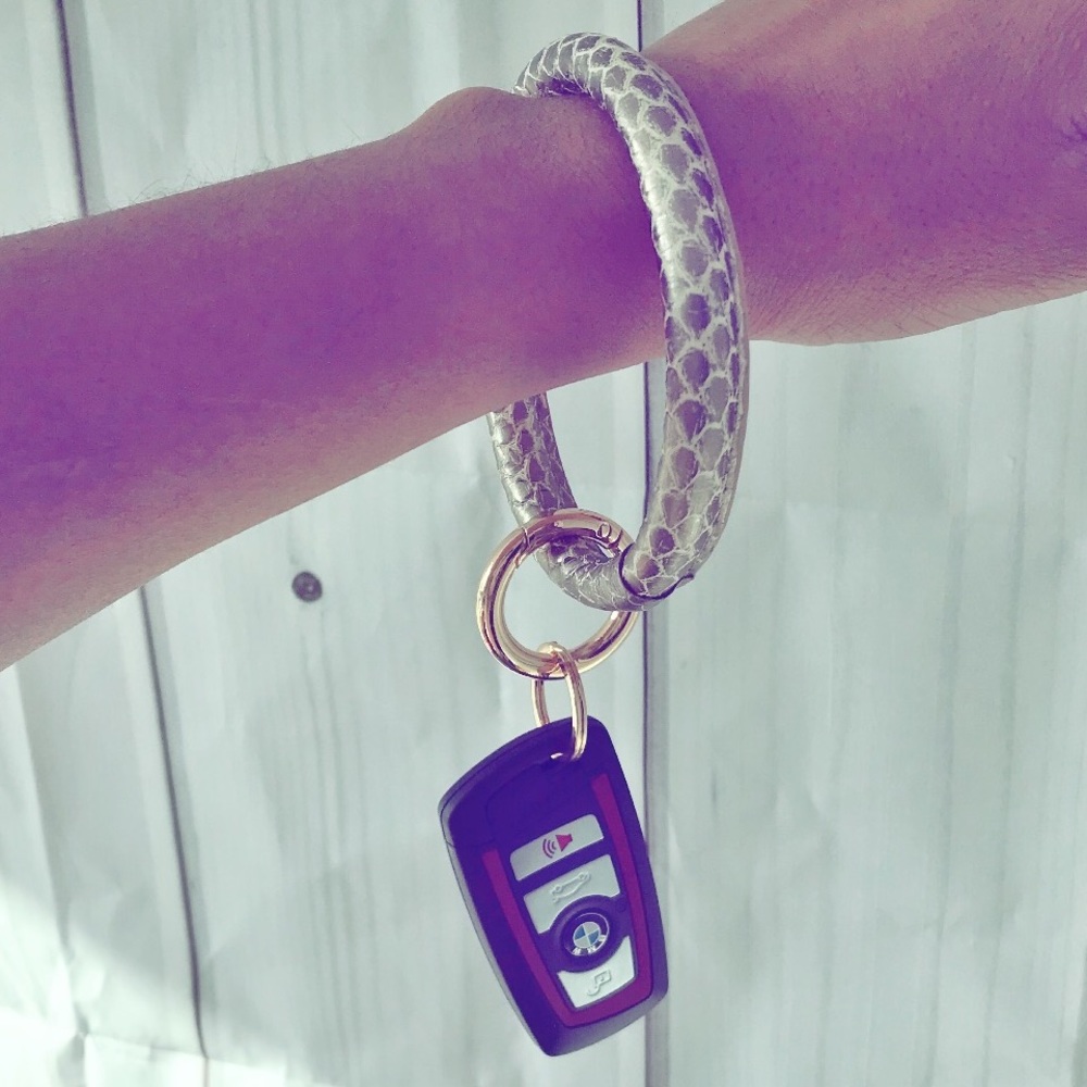 Leather Key Chain Bangle - Picture 3 of 4